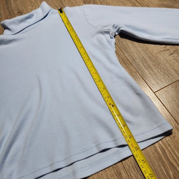 Vintage 90s soft baby blue cotton turtleneck sweater - Picture 12 of 13